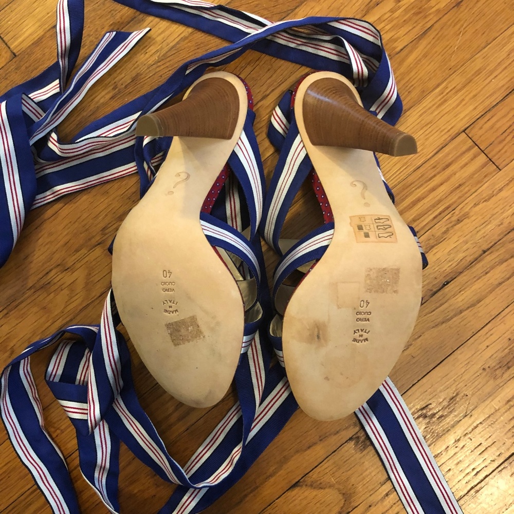 Moschino Runway Grosgrain Ribbon Ankle Tie Sandal - Picture 5 of 5